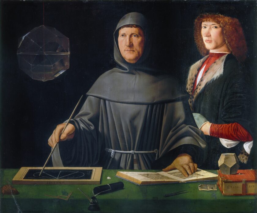 "Portrait of Fra Luca Pacioli and an Unknown Young Man” - The Goppion